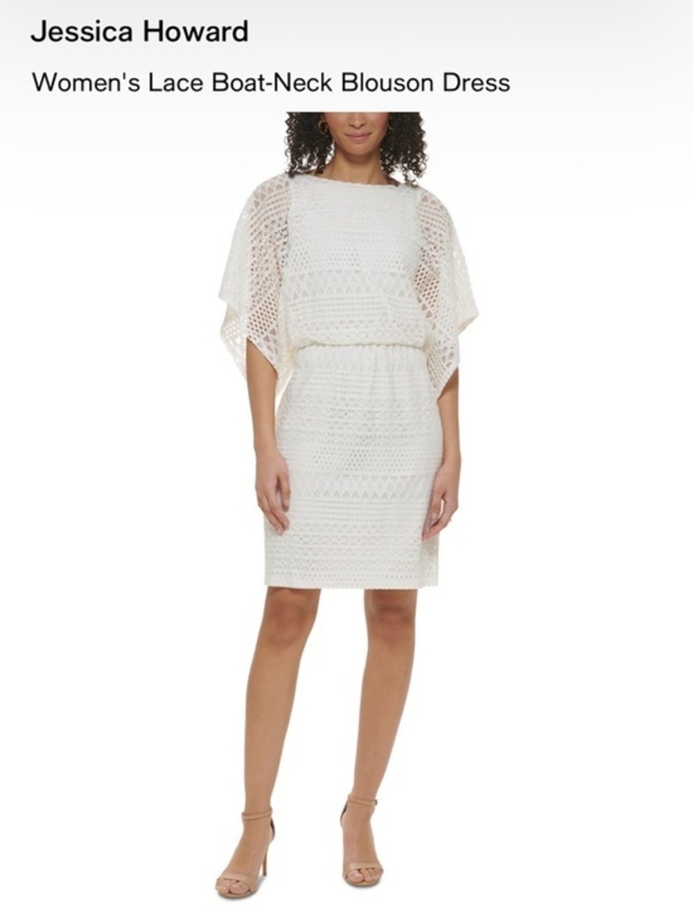Jessica Howard White Crochet Lace Mini Dress